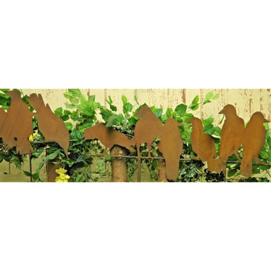 Dekofiguren auf Stange Edelrost-Raben 3er Gruppe Variante4 - Stimmungsbild