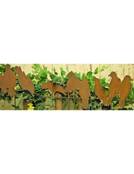 Dekofiguren auf Stange Edelrost-Raben 3er Gruppe Variante4 - Stimmungsbild Dekofiguren auf Stange Edelrost-Raben 3er Gruppe Variante4 - Stimmungsbild