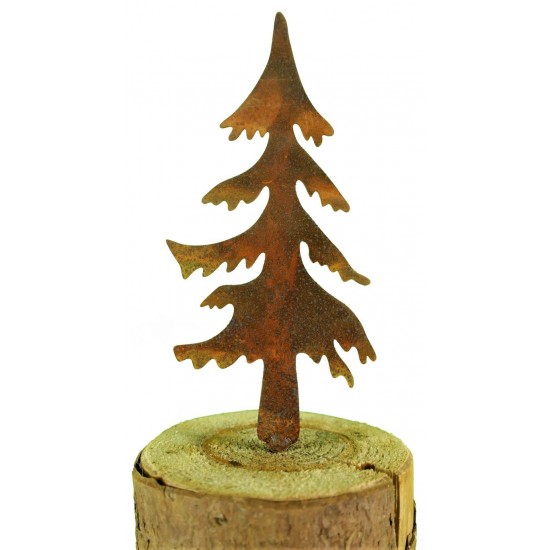 Metallstecker Baum mit Edelrost Patina als Gartendeko, Beetstecker - Stimmungsbild