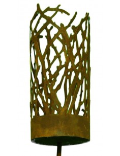"Albero" Windlicht Metall Gartenstecker Gartenfackel Rost