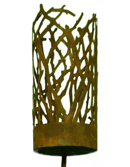 "Albero" Windlicht Metall Gartenstecker Gartenfackel Rost