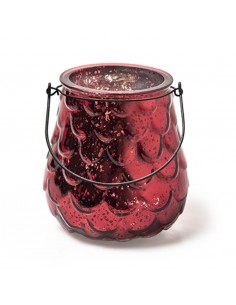 Deko Glas Laterene in rot Höhe 11cm