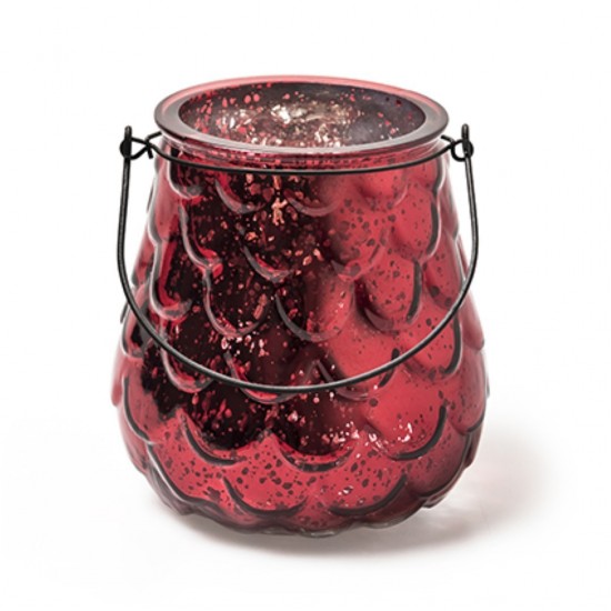 Deko Glas Laterene in rot Höhe 11cm