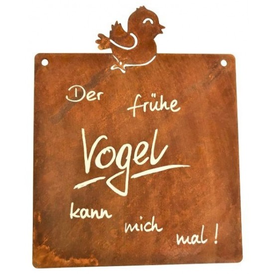 Metallschild /"Edelrost/" warten .../" Tafel mit Beschriftung /"Klingeln