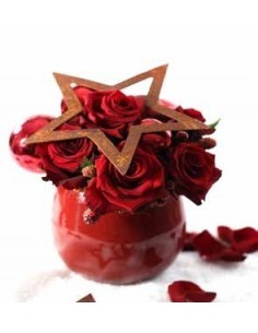Deko Stern aus Metall rostig als Weihanchtsstern - Weihnachtsdeko reduziert