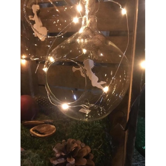 Weihnachtskugel aus Glas  zum befüllen, Höhe 16cm, 