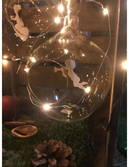 Weihnachtskugel aus Glas  zum befüllen, Höhe 16cm, 