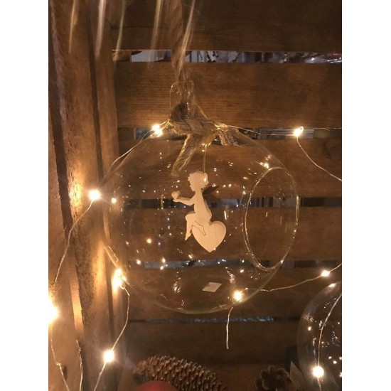 XL Weihnachtskugel aus Glas mit Kordel  Höhe 21cm