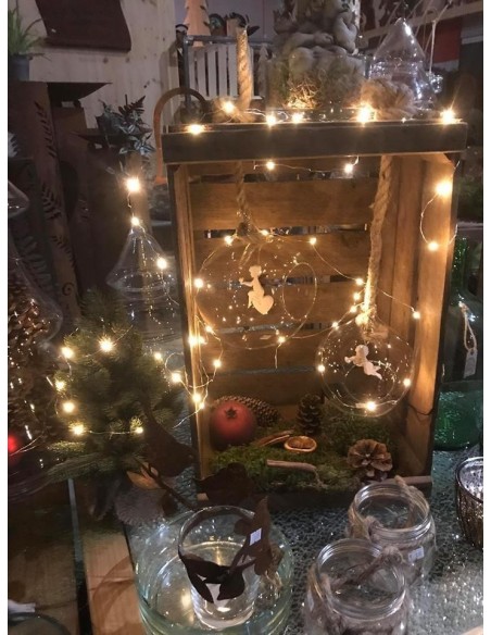 XL Weihnachtskugel aus Glas mit Kordel  Höhe 21cm