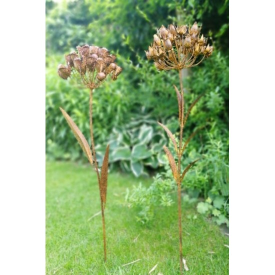 Edelrost Metallblume "DACIA" zum Stecken Höhe 104 cm