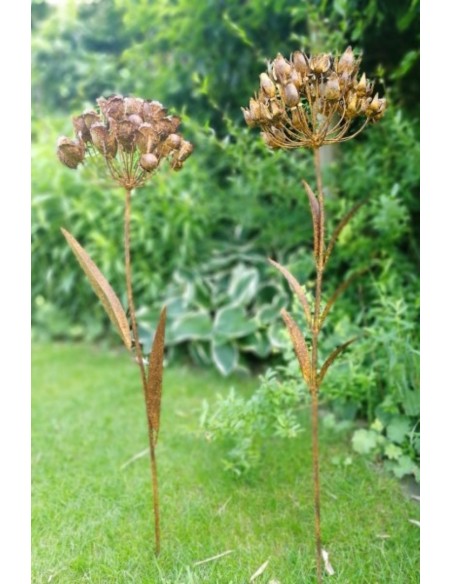 Edelrost Metallblume "DACIA" zum Stecken Höhe 104 cm