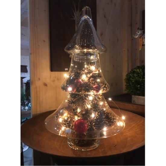 XXL Deko Weihnachtsbaum aus Glas für Höhe 70cm |Deko Tannenbaum für Weihnachtsdeko im Glas