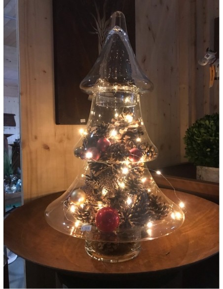 XXL Deko Weihnachtsbaum aus Glas für Höhe 70cm |Deko Tannenbaum für Weihnachtsdeko im Glas