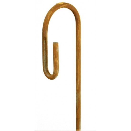Edelrost Hängestab mit Haken, gross, Höhe 120 cm