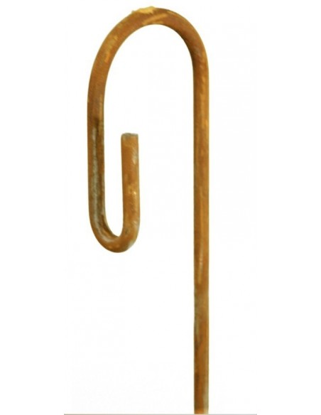 Edelrost Hängestab mit Haken, gross, Höhe 120 cm