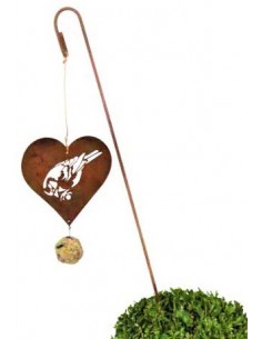 Edelrost Hängestab mit Haken, gross, Höhe 120 cm 2