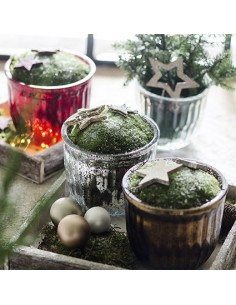 Teelichthalter für Weihnachten aus Glas Höhe 10cm 2