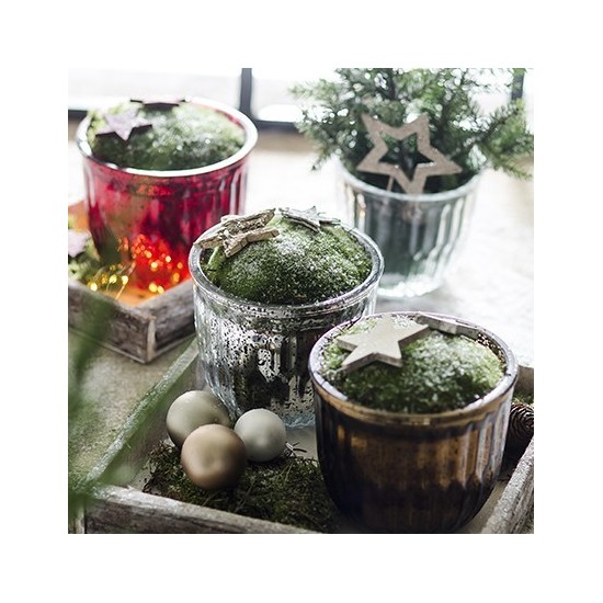 XL Teelichthalter für Weihnachten aus Glas Höhe 10cm