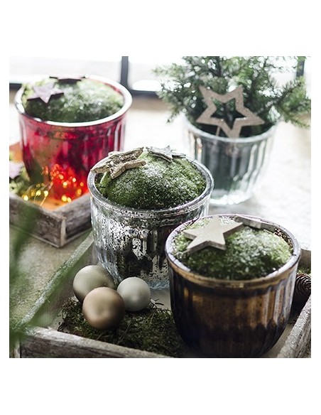 XL Teelichthalter für Weihnachten aus Glas Höhe 10cm