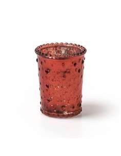 einzigartiger Teelichthalter aus Glas in Rot