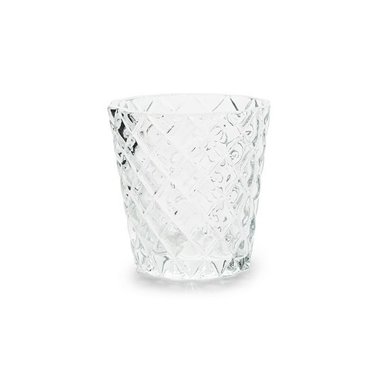 Teelichthalter aus durchsichtigem Glas