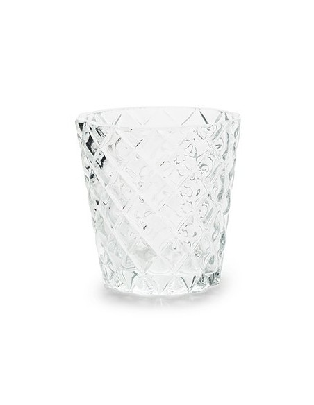 Teelichthalter aus durchsichtigem Glas