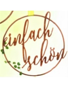 Edelrost Schriftzug "einfach schön" im Ring aus Metall, Ø 40 cm