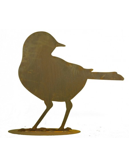 Edelrost Amsel "Blackbird 2" - Gr. 1 klein, Höhe 15 cm - auf Platte