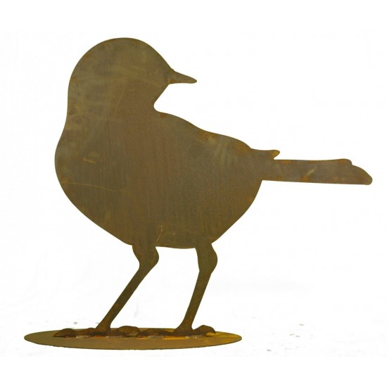 Edelrost Amsel "Blackbird 2" - Gr. 2 mittel, Höhe 30 cm - auf Platte