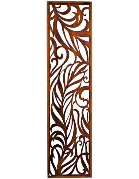 Edelrost Sichtschutzwand "fedrig" Variante A  - Höhe 202 cm