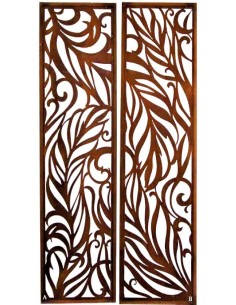 Edelrost Sichtschutzwand "fedrig" Variante A  - Höhe 202 cm 2