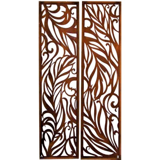 Edelrost Sichtschutzwand "fedrig" - beide Varianten