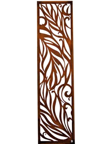 Edelrost Sichtschutzwand "fedrig" Variante B  - Höhe 202 cm