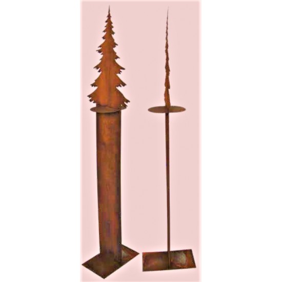 Edelrost Tannenbaumstele auf Standplatte - Gr. 4 Höhe 150 cm 