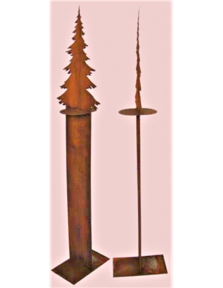 Edelrost Tannenbaumstele auf Standplatte - Gr. 4 Höhe 150 cm 