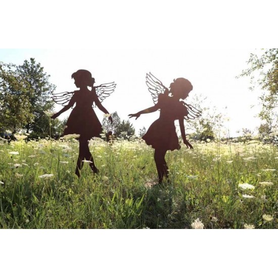 Edelrost Gartenengel "Anna-Lisa" gross - Stimmungsbild