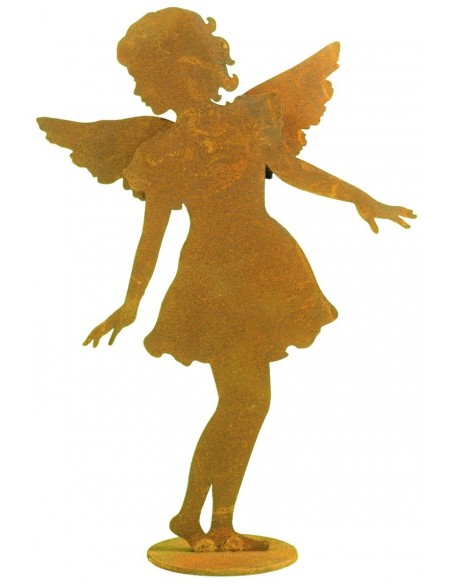 Edelrost Gartenengel "Carolina" mittel - auf Standplatte - Gr. 2 Höhe 51 cm 