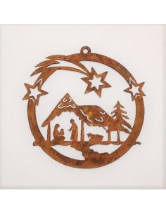 Weihnachtsbaumschmuck aus Metall Deko Krippe mit Sterne als Fensterbild Weihnachten