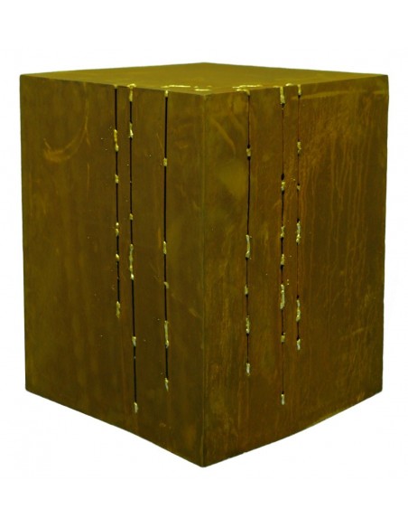 Goldstreifen Deko Podest aus Rost Höhe ca. 50cm - Gartenpodest beleuchtbar