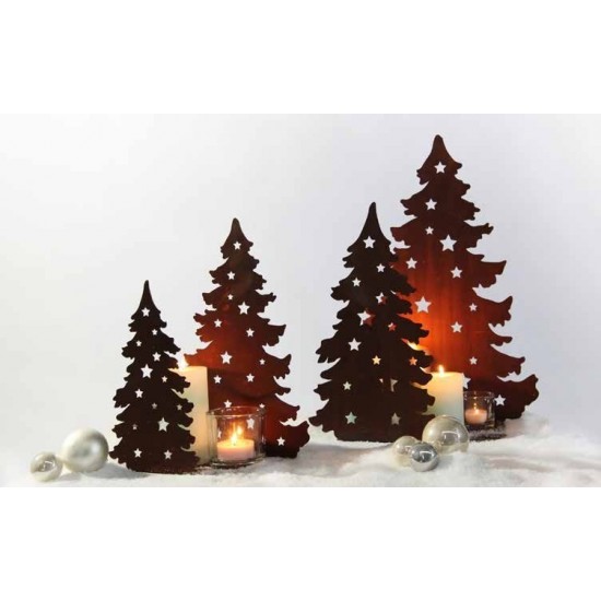 Weihnachtsbaum Metall als Kerzentablett rost Metall Edelrost Weihnachtsdeko