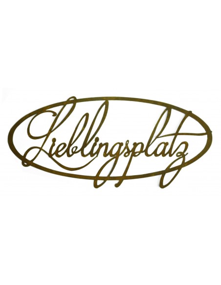 Metall Schriftzug Lieblingsplatz für Türkranz oder Gartendeko Edelrost Dekoration