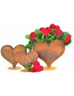 Edelrost Herz auf Platte - Grösse 1 - Höhe 24 cm 2