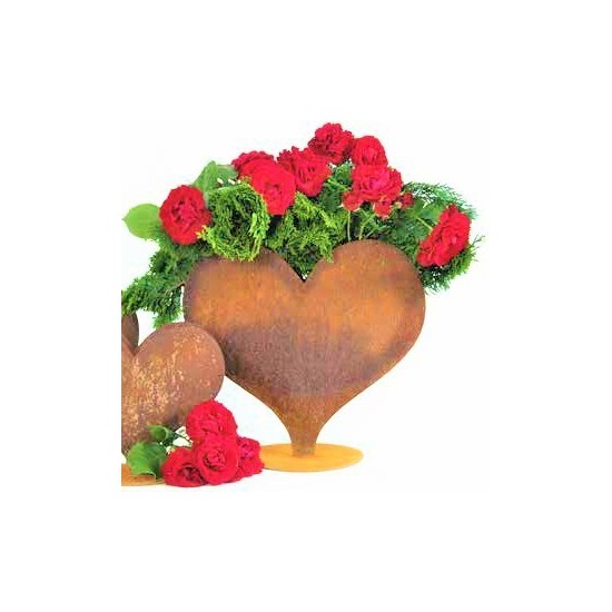 Edelrost Herzen auf Platte - Stimmungsbild 2