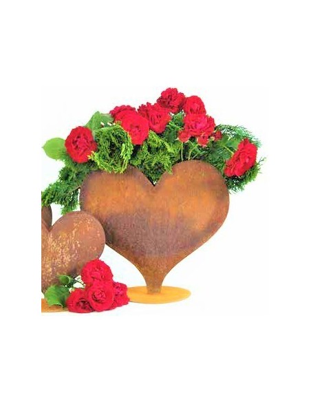 Edelrost Herzen auf Platte - Stimmungsbild 2