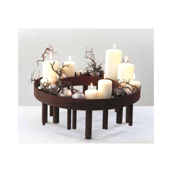 Kerzenhalter rund für großen Tisch aus Metall 60 cm Deko Leuchter für Stumpenkerzen und Stabkerzen