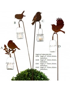 Vogel Deko Schräg sitzender Vogel mit Hakenstab -  Höhe 10 cm Höhe 10 cm 
Breite 13 cm
Stab 100 cm 2