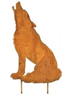 Rost Gartenstecker "Heulender Wolf" - Höhe 55cm