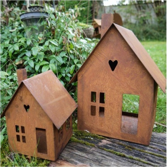 Haus aus Edelrost zum Stellen -klein 