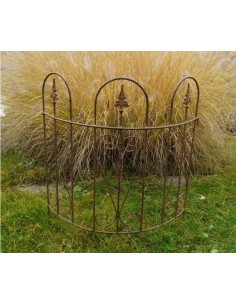 Deko Gartenzaun zum Stecken gebogen, Metalldeko, Gartendeko, Edelrostdeko, Außendeko, Stecker 2