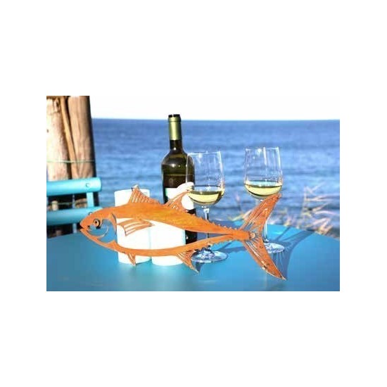 Edelrost Wandbild Deko Fisch 'Pelamide'  zum Hängen - Wanddeko Fisch Metall